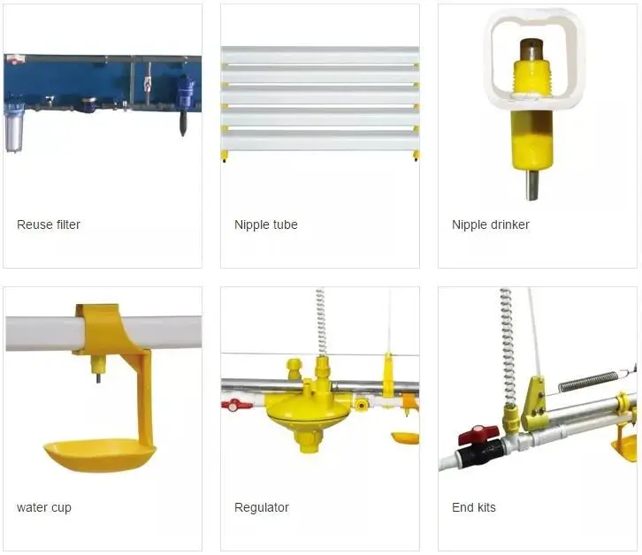 BOJAY Drinking Line Components: Regulator, Nipple Drinkers, Water Cups, Filter and End Kits