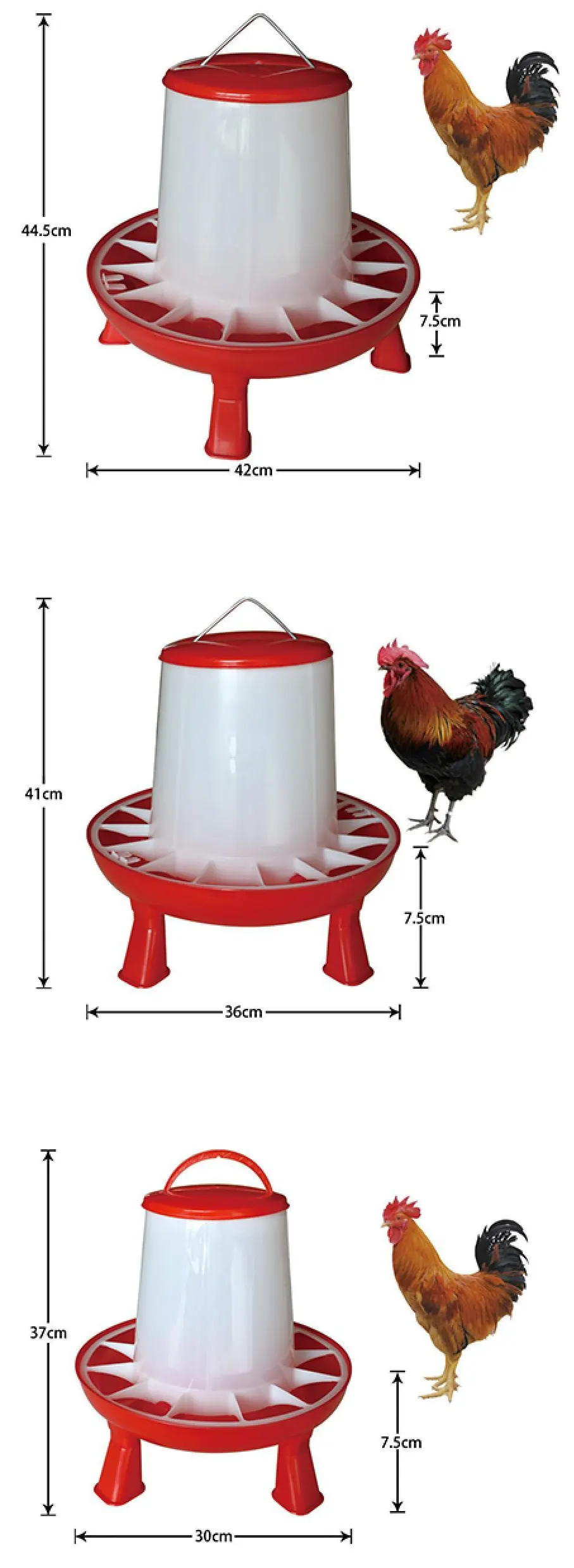 BOJAY Compact Poultry Feeders with Legs, 6 kg to 12 kg (FT01+1-4D to FT02-4D)
