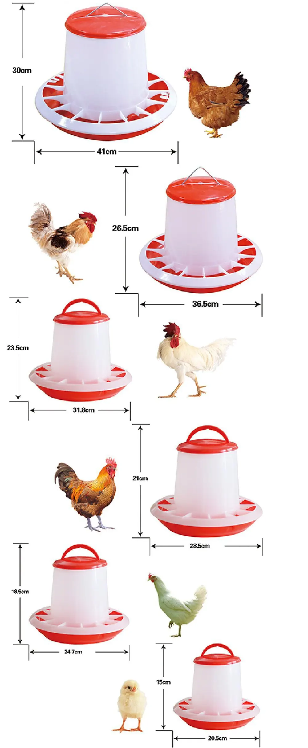 BOJAY Compact Poultry Feeders, 1.5 kg to 10 kg (NT01 to NT04)
