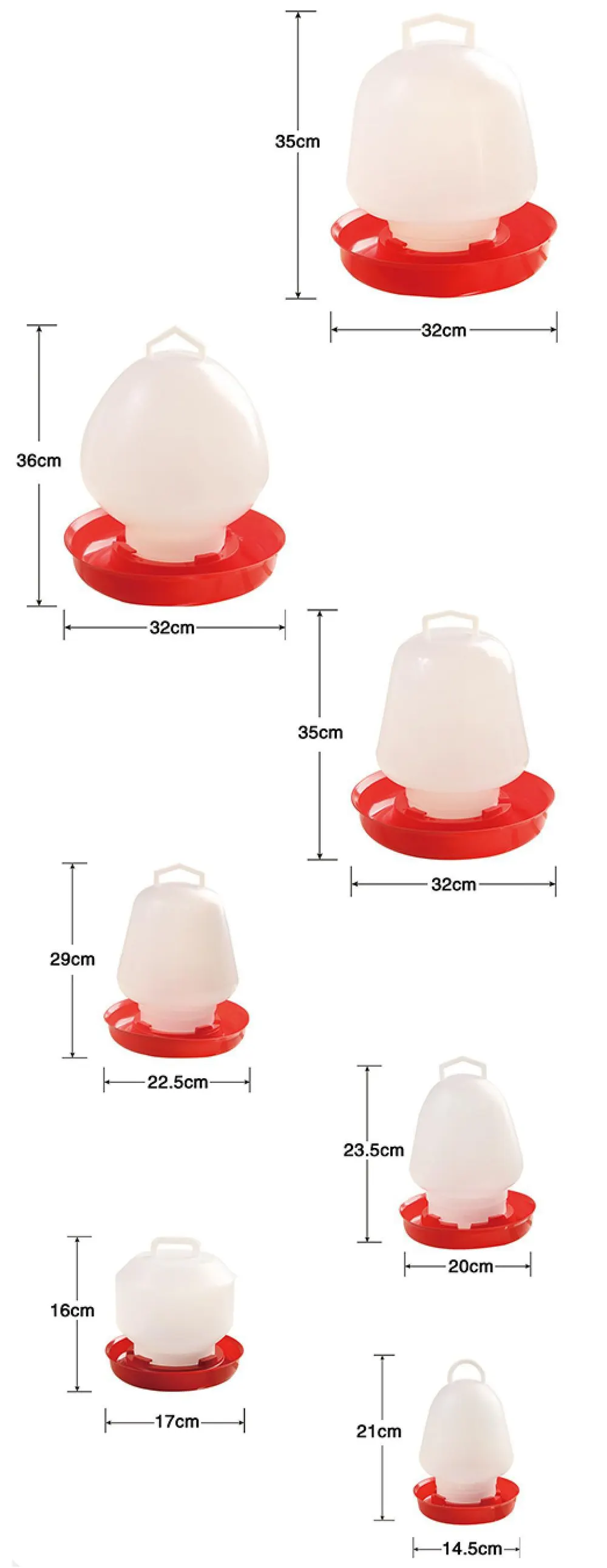 BOJAY Poultry Drinkers, 1.5 kg to 12.5 kg (DT10 to DT16)