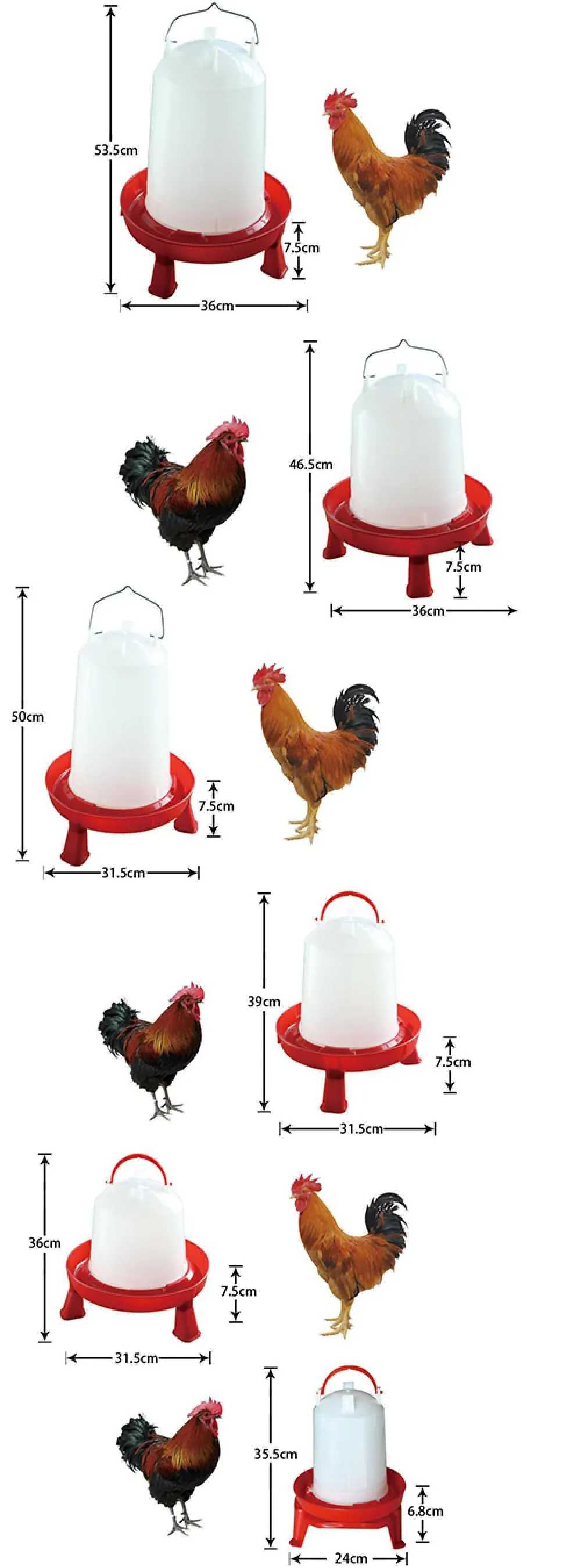BOJAY Poultry Drinkers with Legs, 3 kg to 14 kg (DT01-4D to DT04-3D)