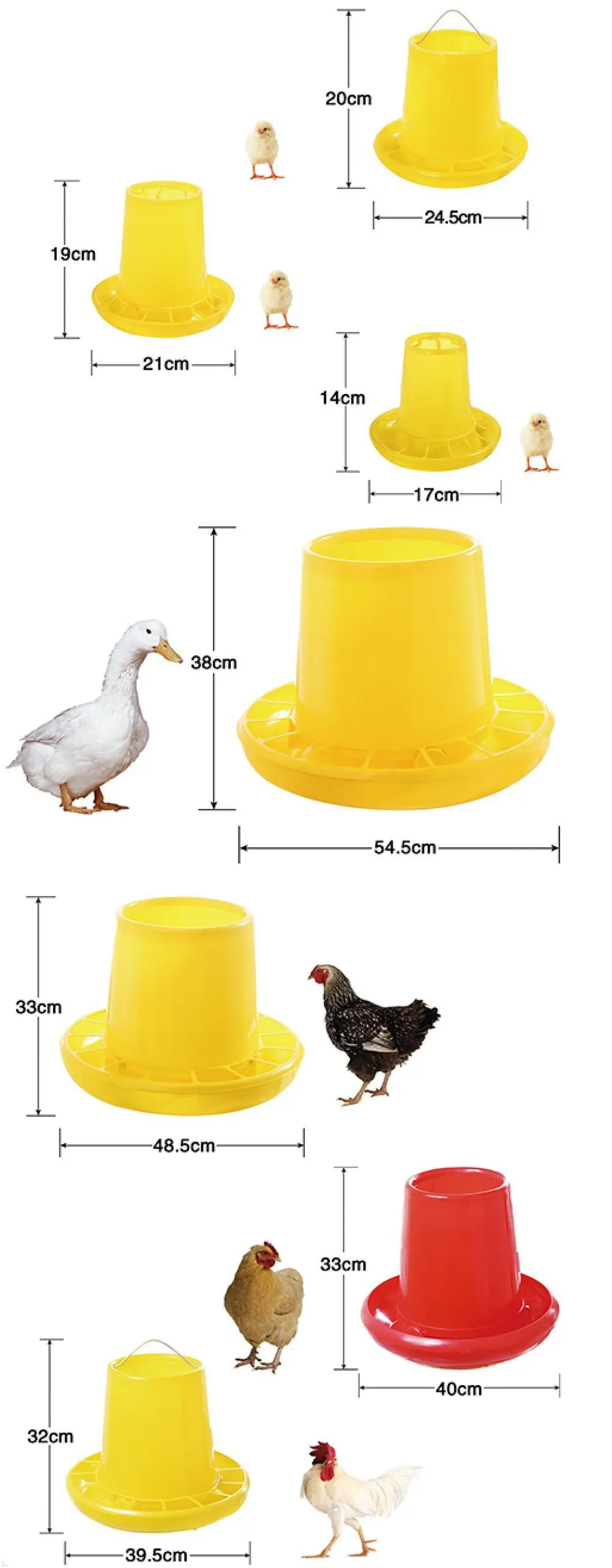 BOJAY Poultry and Duck-Type Feeders, 1 kg to 20 kg (FT10 to FT12, FT14 to FT17)