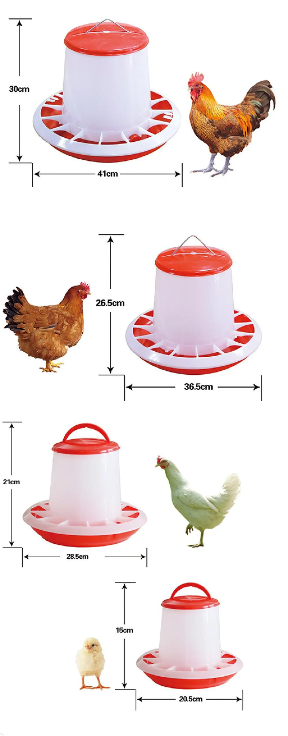 BOJAY Poultry Feeders with Lid, 1.5 kg to 10 kg (NNT01 to NNT04)