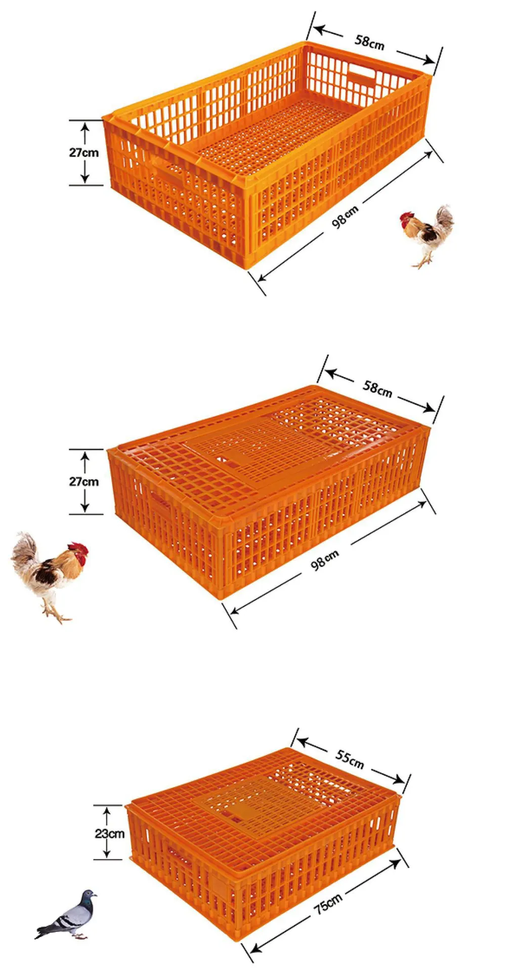 BOJAY Poultry Transport Crates (Shifting Crates) for Chickens, Ducks, Geese and Birds (SC01-1 to SC05)