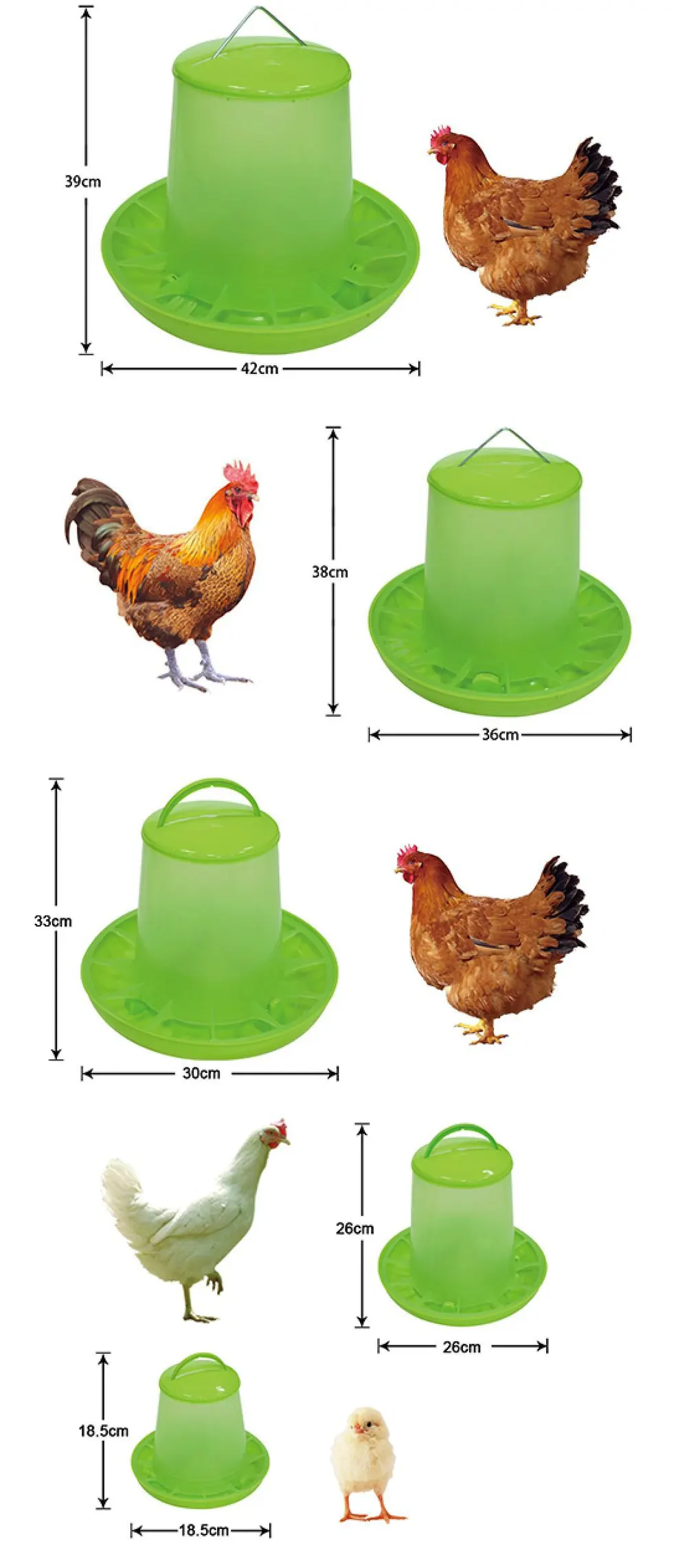 BOJAY Transparent Poultry Feeders with Lid, 1.5 kg to 12 kg (FT01+1 to FT04)