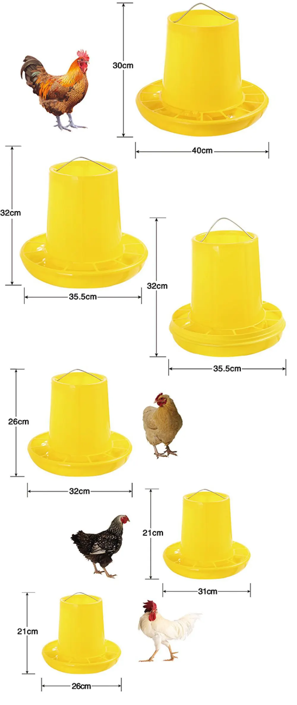 BOJAY Poultry Feeders, 3 kg to 10 kg (FT05 to FT09, including FT06A)