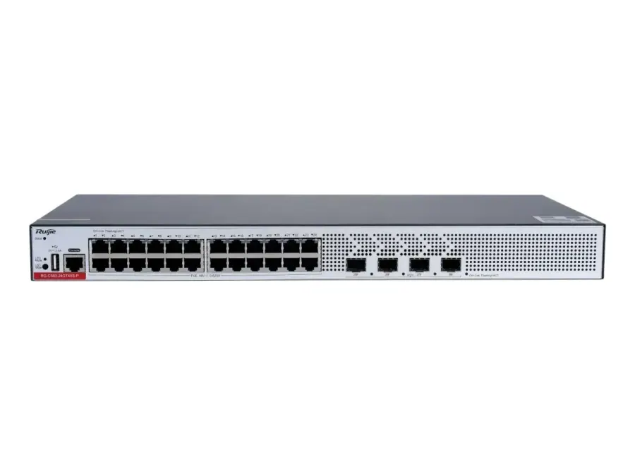 RG-CS83-24GT4XS-P 24-Port 1GE RJ45 Layer 3 Managed Access Switch with PoE+, 4-Port 10GE Uplink