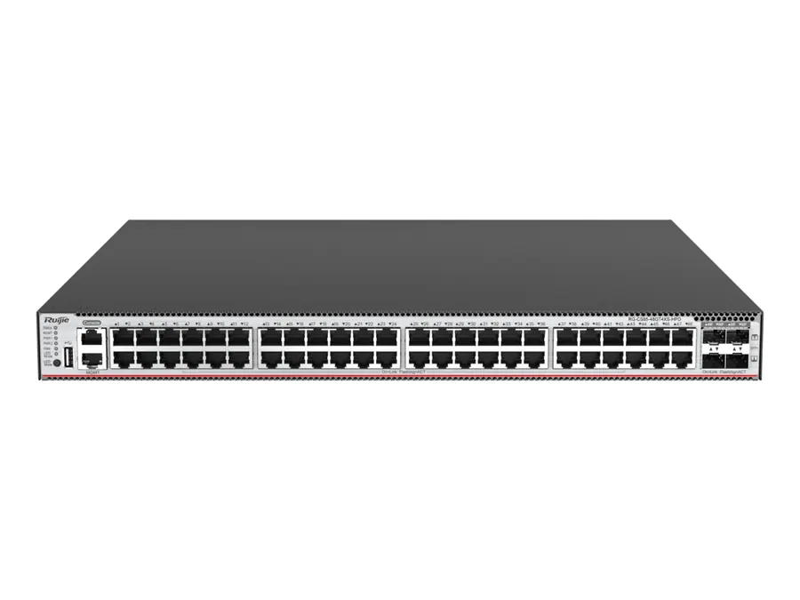 RG-CS85-48GT4XS-HPD 48-port 1GE RJ45 Layer 3 Enterprise-Class PoE Core or Aggregation Switch, 4-Port 10GE Uplink