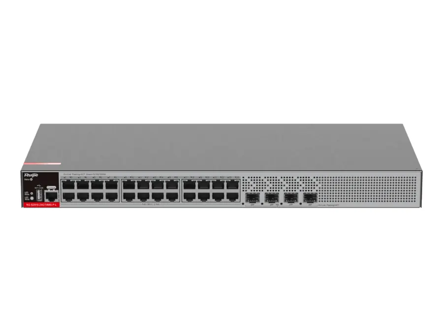 RG-S2915-24GT4MS-P-L 24-Port 1GE RJ45 Layer 2+ Managed PoE+ Switch, 4-Port 2.5GE Uplink