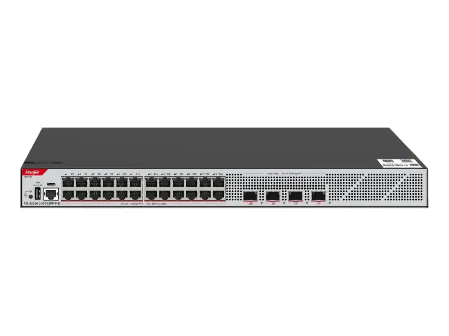 RG-S5350-24GT4SFP-P-E 24-Port GE Layer 3 Managed Access Switch with PoE+, 4-Port 1GE Uplink