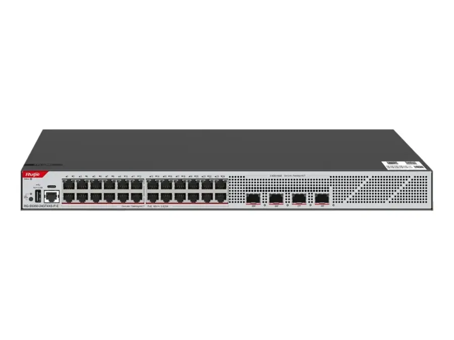 RG-S5350-24GT4XS-P-E 24-Port GE Layer 3 Managed Access Switch with PoE+, 4-Port 10GE Uplink