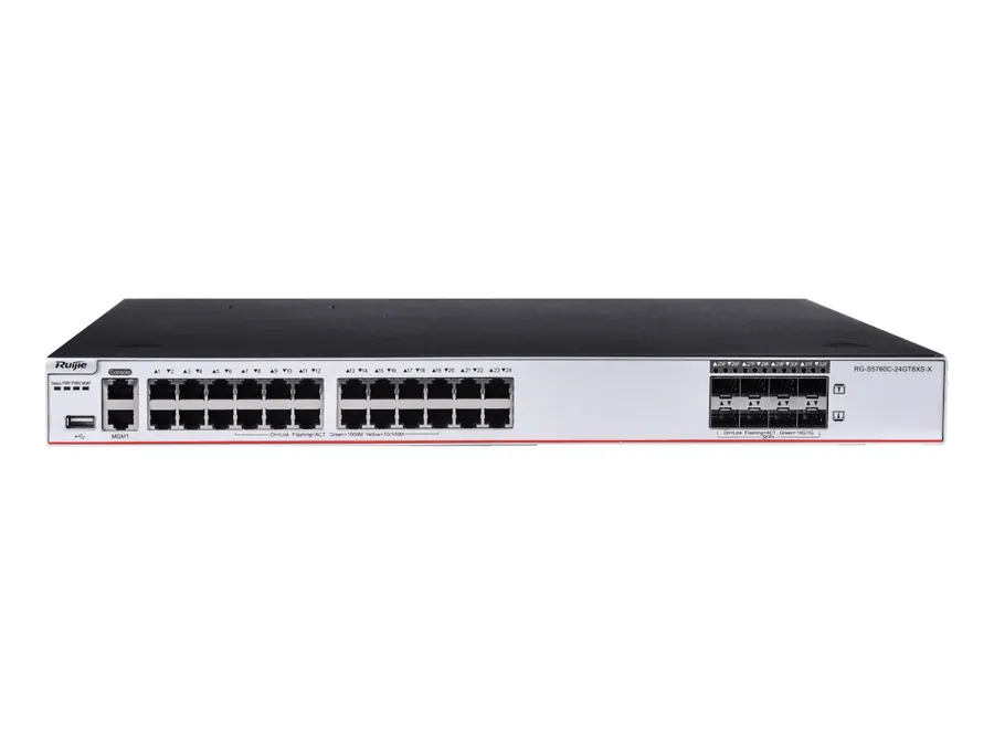 RG-S5760C-24GT8XS-X 24-Port Layer 3 Enterprise-Class Core or Aggregation Switch, 8-Port 10GE Uplink