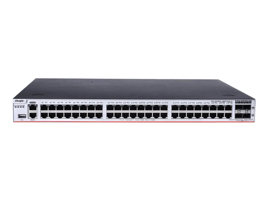 RG-S5760C-48GT4XS-X 48-Port Layer 3 Enterprise-Class Core or Aggregation Switch, 4-Port 10GE Uplink