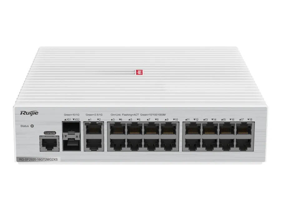RG-SF2920-16GT2MG2XS 16-Port GE All-Optical Switch, 2 x 2.5G Electrical Ports (Backward Compatible)