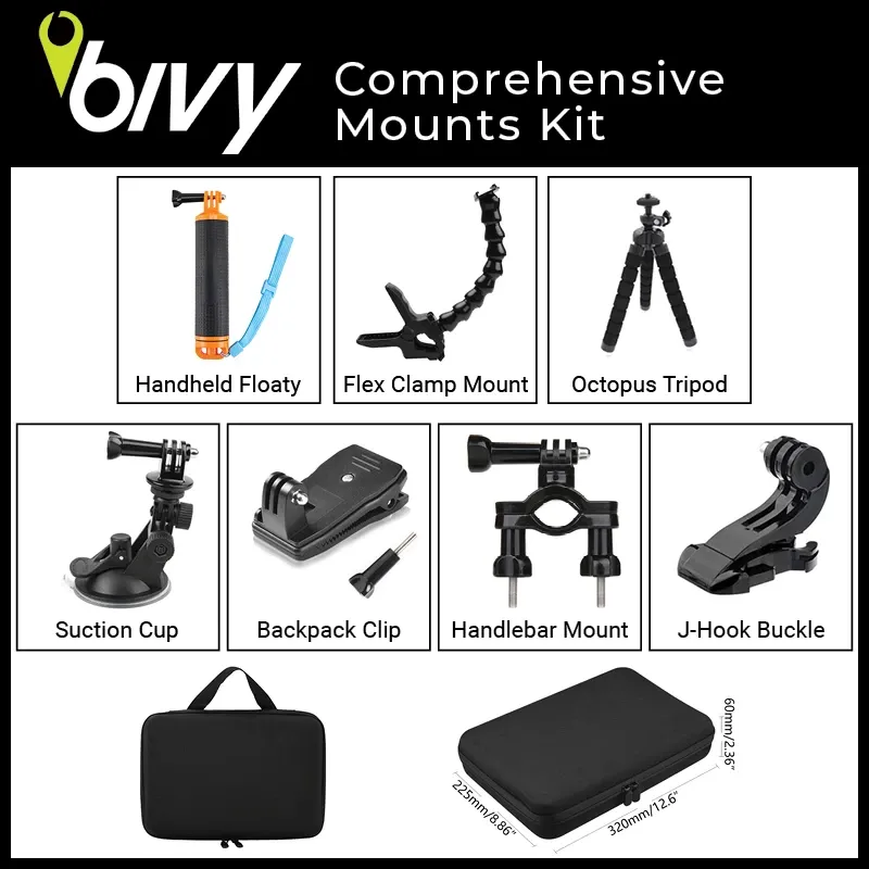 ACR Bivy Comprehensive Mounts Kit (tripod, clamp, floaty, suction cup, handlebar mount and case)