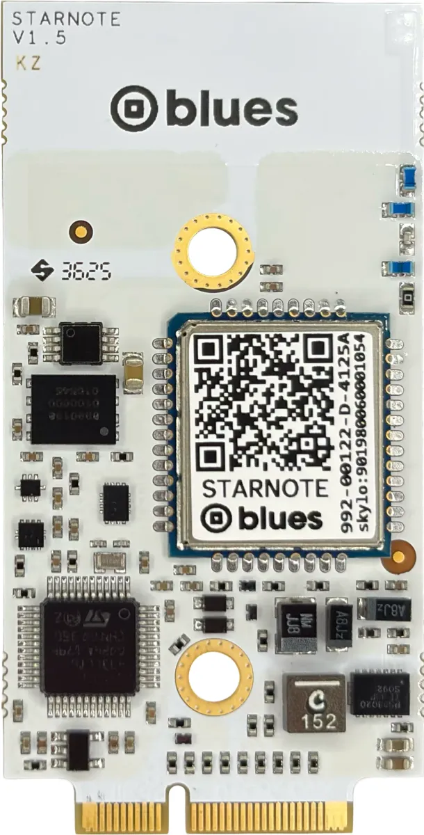 Blues Starnote for Skylo, satellite failover accessory for Notecard (M.2 Key E, 10 KB satellite data included)