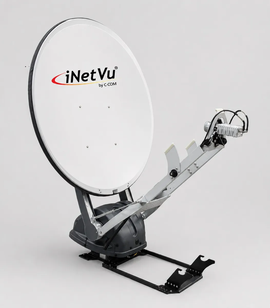 C-COM iNetVu Ka-1200+G 1.2 m auto-deploy Ka-band driveaway VSAT antenna (GD 1.2 m antenna, Eutelsat and Intelsat compliant)
