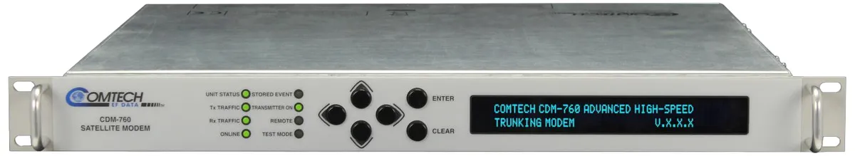Comtech CDM-760 Advanced High-Speed Trunking and Broadcast Modem (0.1 to 150 Msps, DVB-S2/S2X, over 720 Mbps simplex)