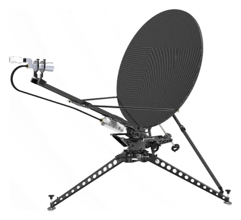 Requtech PICO 120m 1.2 m X-, Ku- and Ka-Band Manual Flyaway Terminal, sold through Gilat (42 kg system)