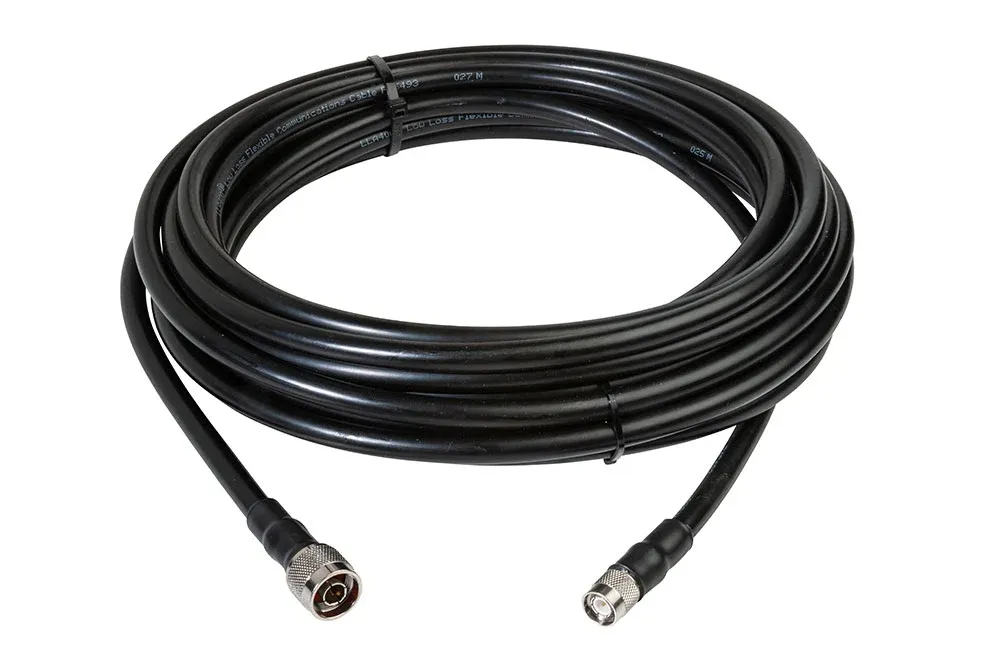 9 m LMR-400 Coaxial Cable with N Plug and TNC Plug (RockREMOTE antenna cable)