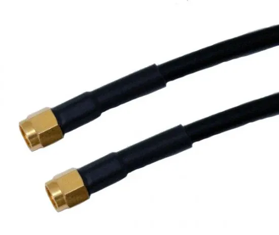1 m LMR240 SMA Male to SMA Male Cable Kit with SMA Female Bulkhead Adapter (RockBLOCK 9704 SMA to external antenna)