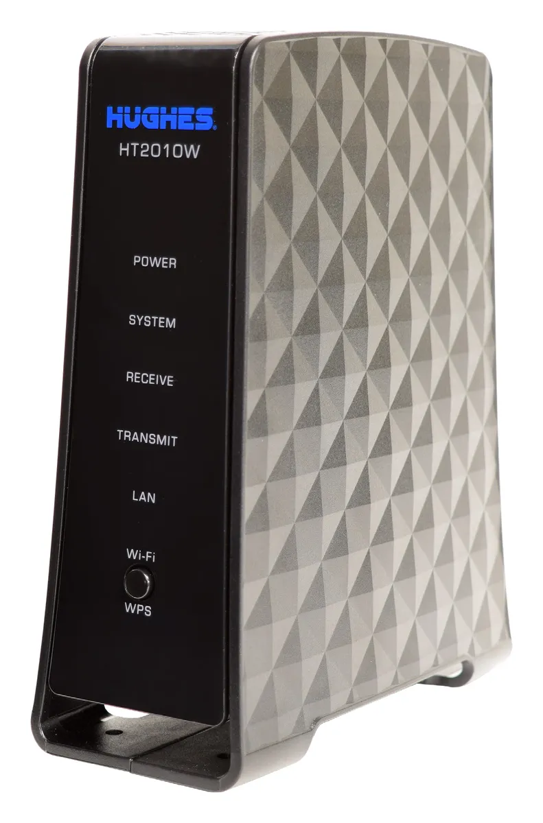 Hughes HT2010W Wi-Fi Satellite Router (AC1350 dual-band Wi-Fi, 4 x GigE, up to 200 Mbps, Ku/Ka-band)