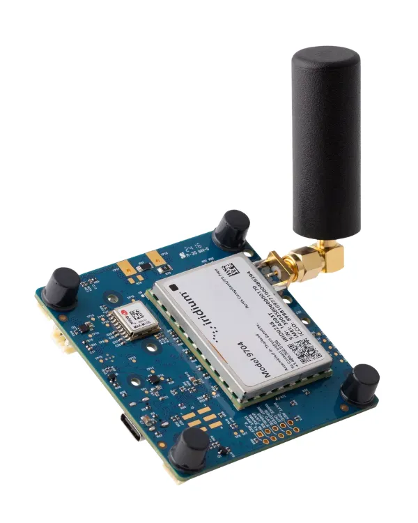 Iridium Certus 9704 Satellite IoT Developer Kit (Launch Pad board, 3,000 mAh battery, helical antenna, 1,000 free IMT messages)
