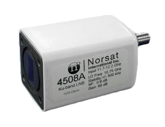 Norsat 4000B Ku-Band Single-Band PLL LNB, 12.25-12.75 GHz input, 0.7-0.9 dB noise figure, IP67