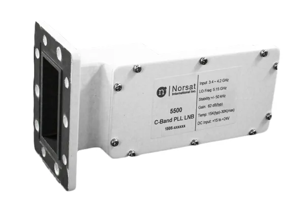 Norsat 5200 Series C-Band Single-Band PLL LNB, 3.40-4.20 GHz input, 25 K typical noise, IP67