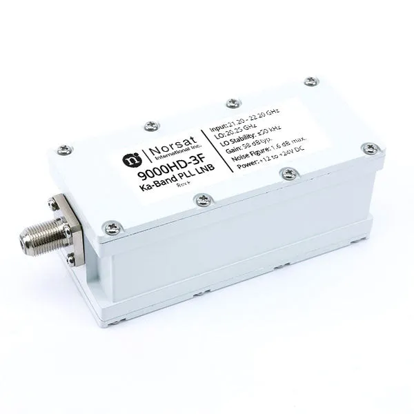 Norsat 9000HD-3 Series Ka-Band Single-Band PLL LNB, 21.20-22.20 GHz input, 1.6 dB typical noise figure