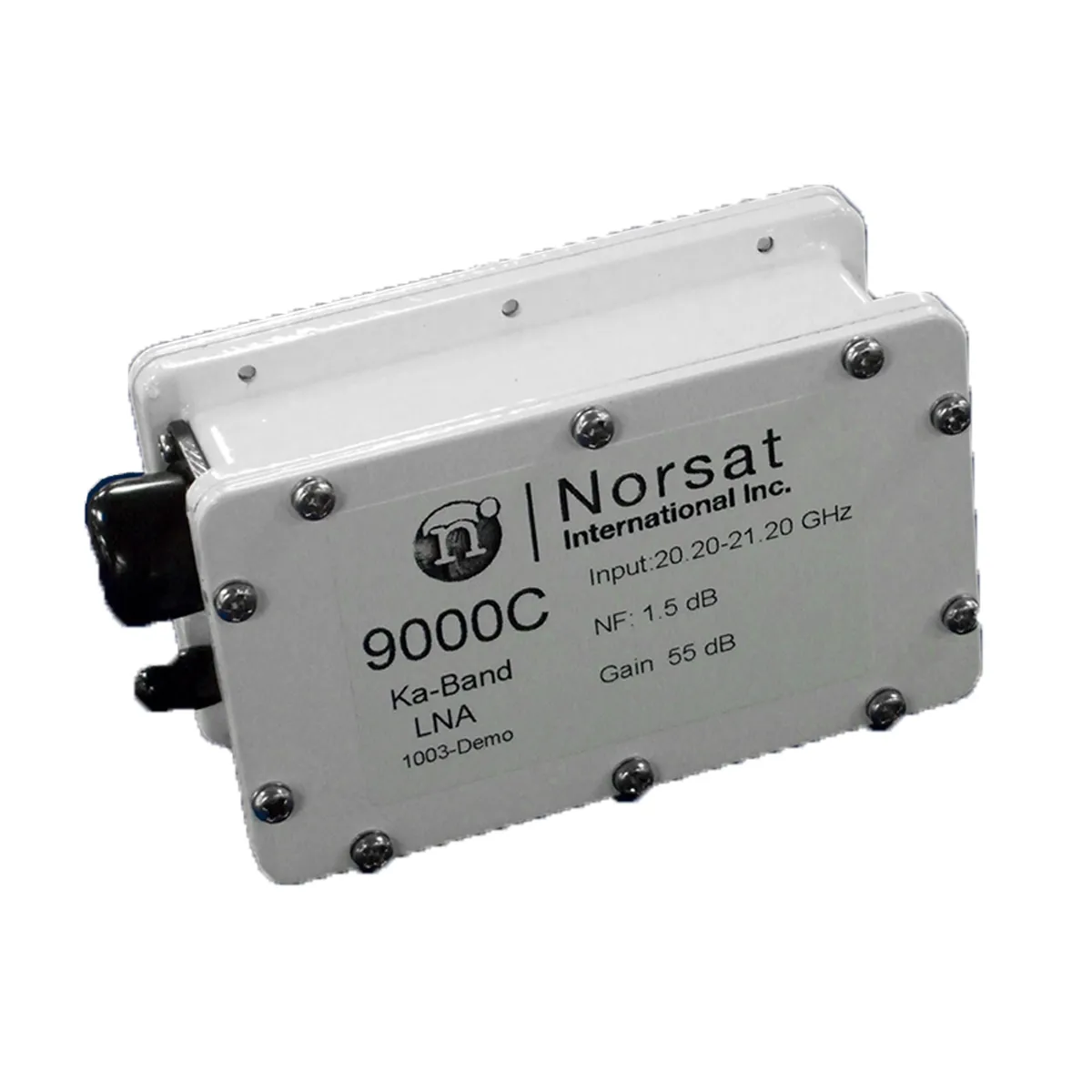 Norsat 9000 Single-Band Ka-Band LNA, 20.20-21.20 GHz, 1.5 dB typical noise figure, IP67