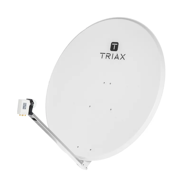 Triax TDS 115LG 113 cm offset galvanized steel satellite dish (RAL 7035, single box, LNB not included)