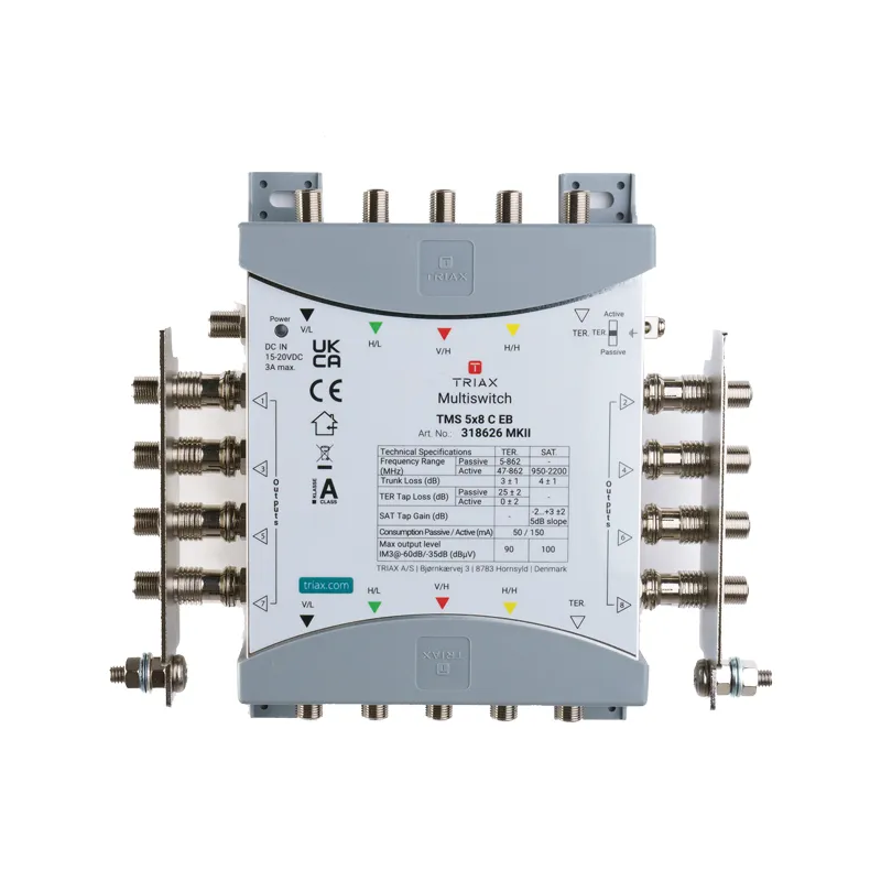 Triax TMS 5x8 C EB cascade multiswitch (1 satellite position, 5 inputs, 8 subscriber outputs, earth bars)
