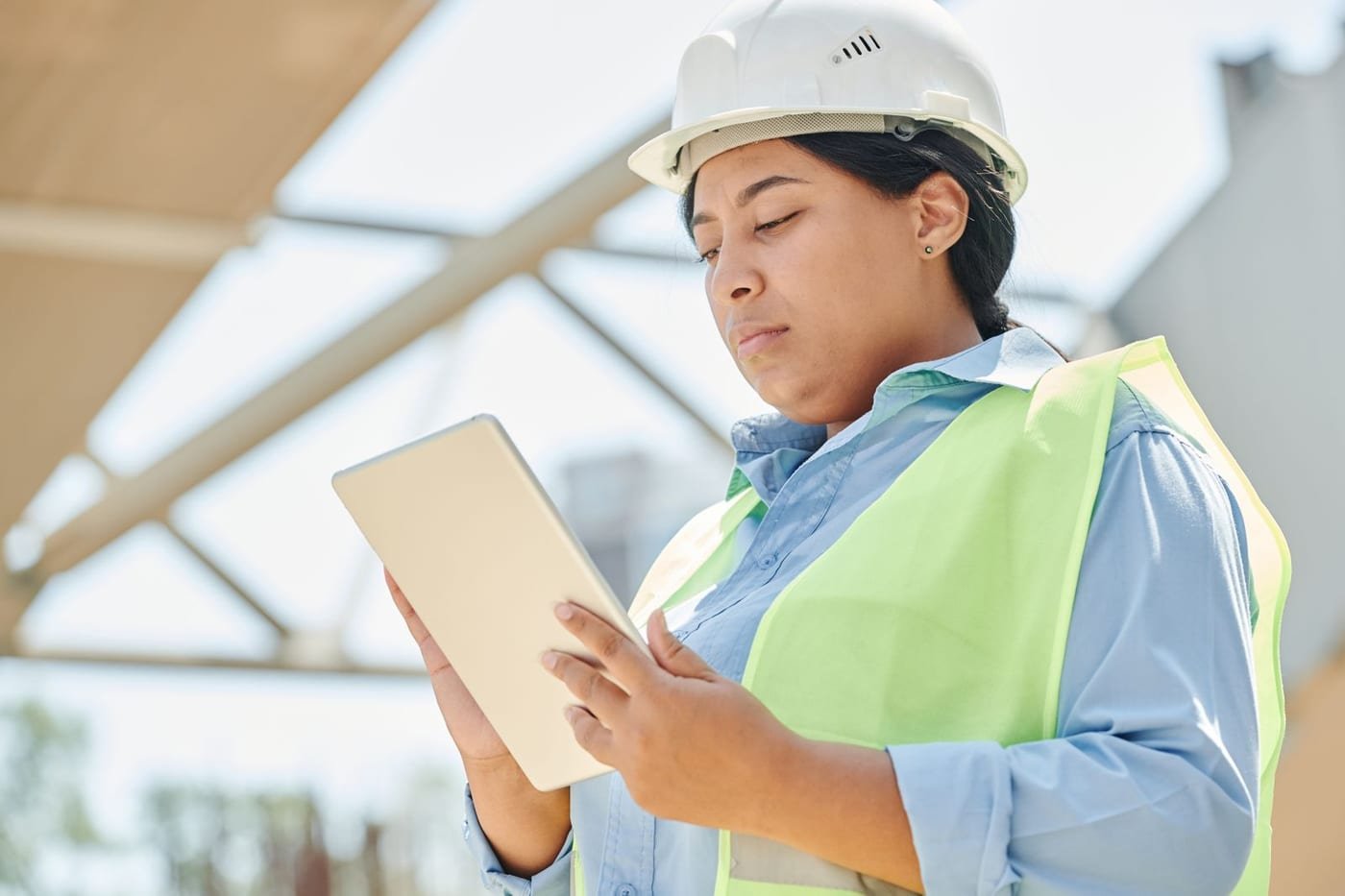 Site manager supervising works